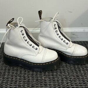 White Dr Marten Sinclair Zip Front Boots